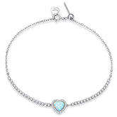 AMBROSIA STERLING SILVER OPAL HEART BRACELET